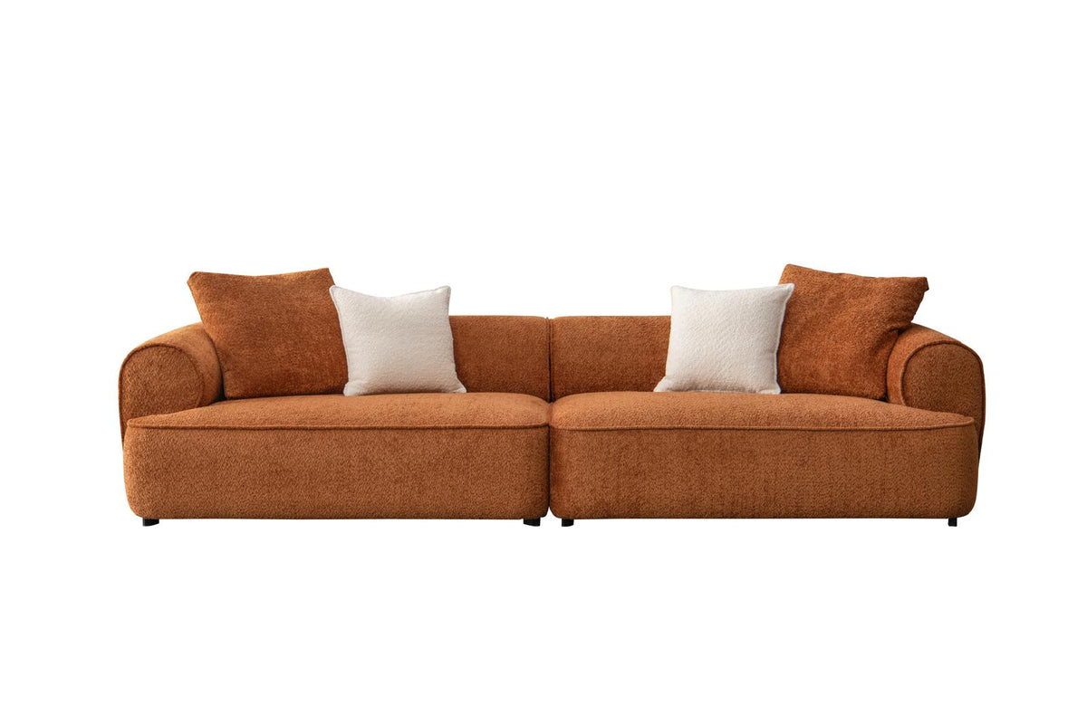 Sunset Collection Mid-Century Modern 4-Seater Fabric Sofa – 118" | Sectional Sofa | Wiccan Center