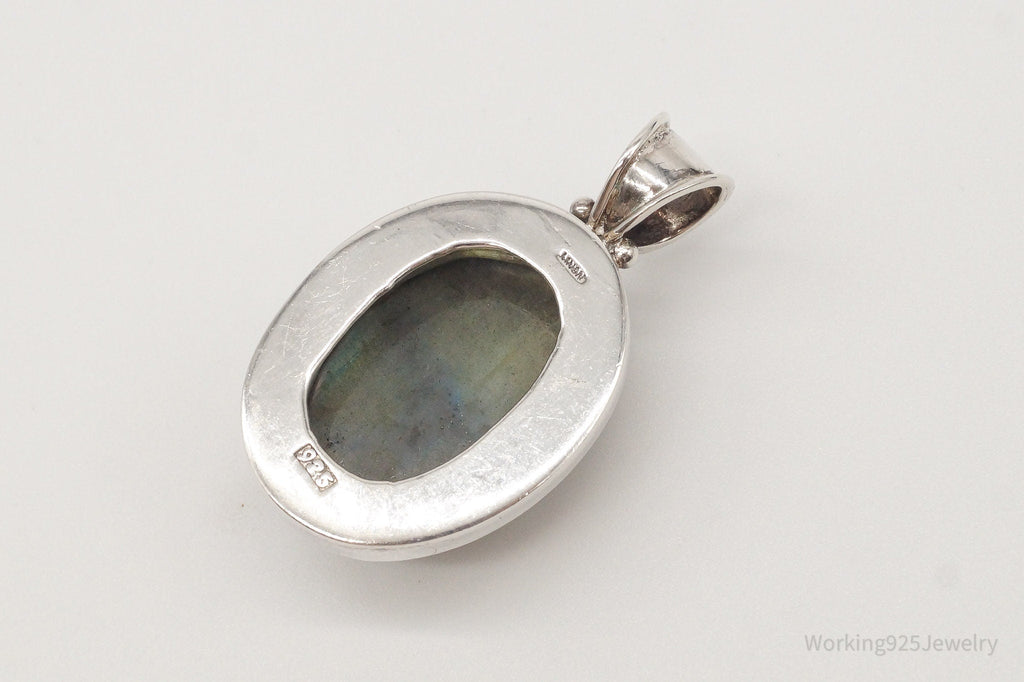 Vintage Large Labradorite Sterling Silver Pendant | Jewelry > Necklaces > Pendants | Wiccan Center