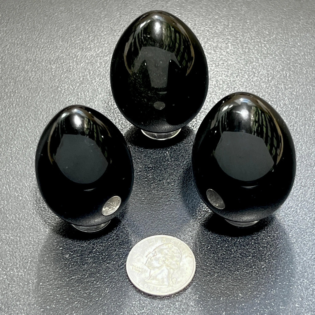 Black Obsidian Egg Carving Gemstone Crystal Decor Supply | Home & Living > Home Decor > Home Accents > Rocks & Geodes | Wiccan Center
