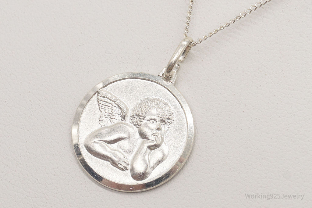 Vintage Angel Cherub Sterling Silver Necklace | Jewelry > Necklaces > Pendants | Wiccan Center