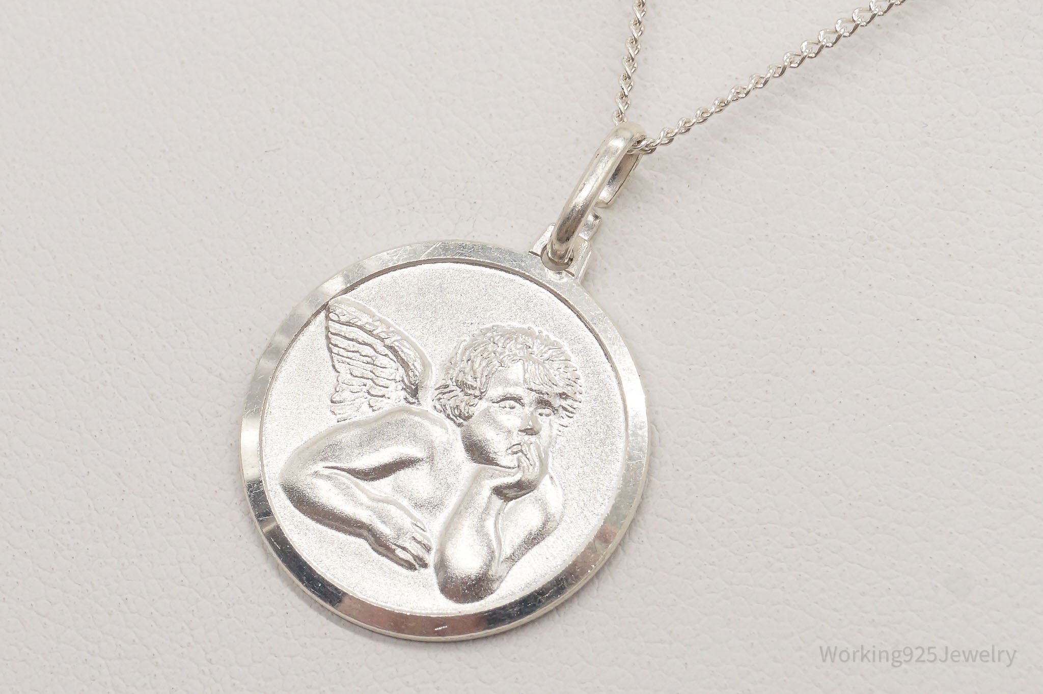 Vintage Angel Cherub Sterling Silver Necklace | Jewelry > Necklaces > Pendants | Wiccan Center
