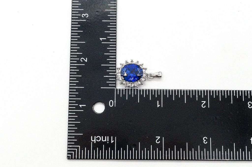 Designer JWBR Lab Sapphire Cubic Zirconia Sterling Silver Pendant | Jewelry > Necklaces > Pendants | Wiccan Center