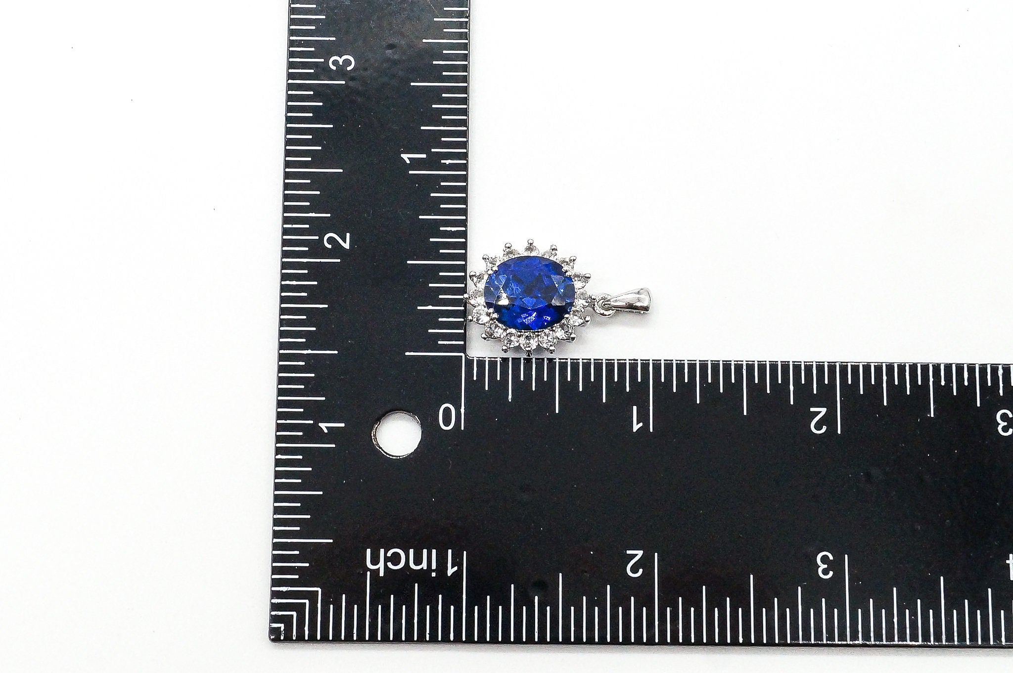 Designer JWBR Lab Sapphire Cubic Zirconia Sterling Silver Pendant | Jewelry > Necklaces > Pendants | Wiccan Center