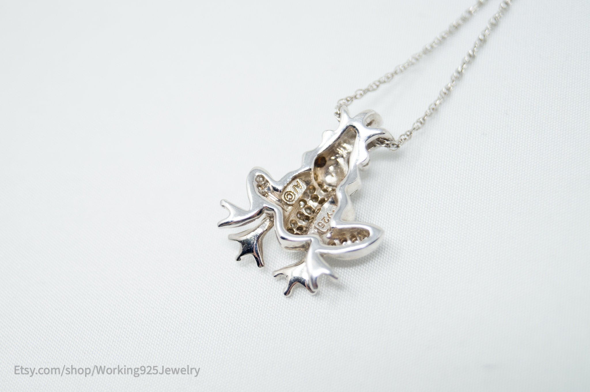 Vintage Diamond King Frog Toad Sterling Silver Necklace | Jewelry > Necklaces > Pendants | Wiccan Center