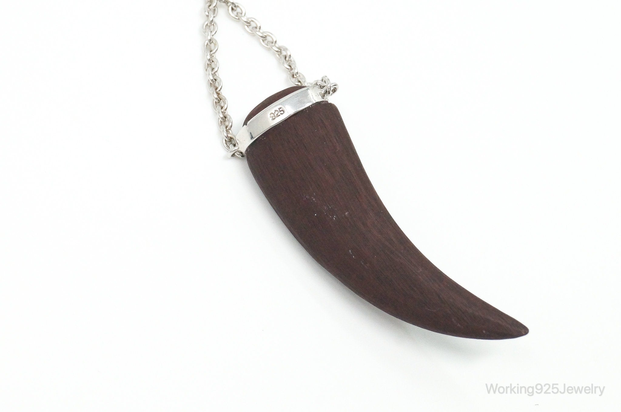 Vintage Large Wood Claw Tigers Eye Citrine Sterling Silver Necklace | Jewelry > Necklaces > Pendants | Wiccan Center