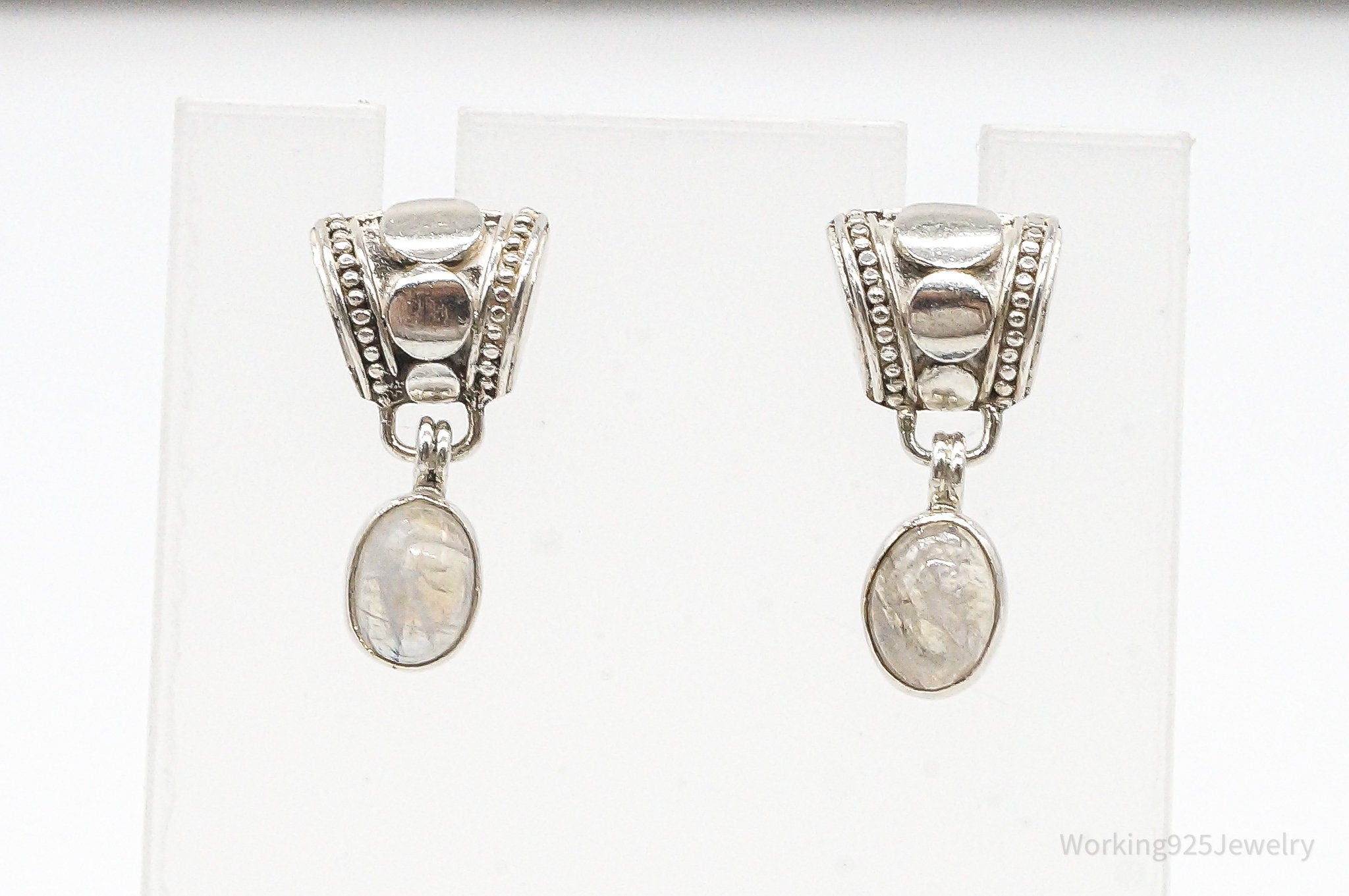 Vintage Moonstone Bali Style Sterling Silver Earrings | Jewelry > Earrings | Wiccan Center