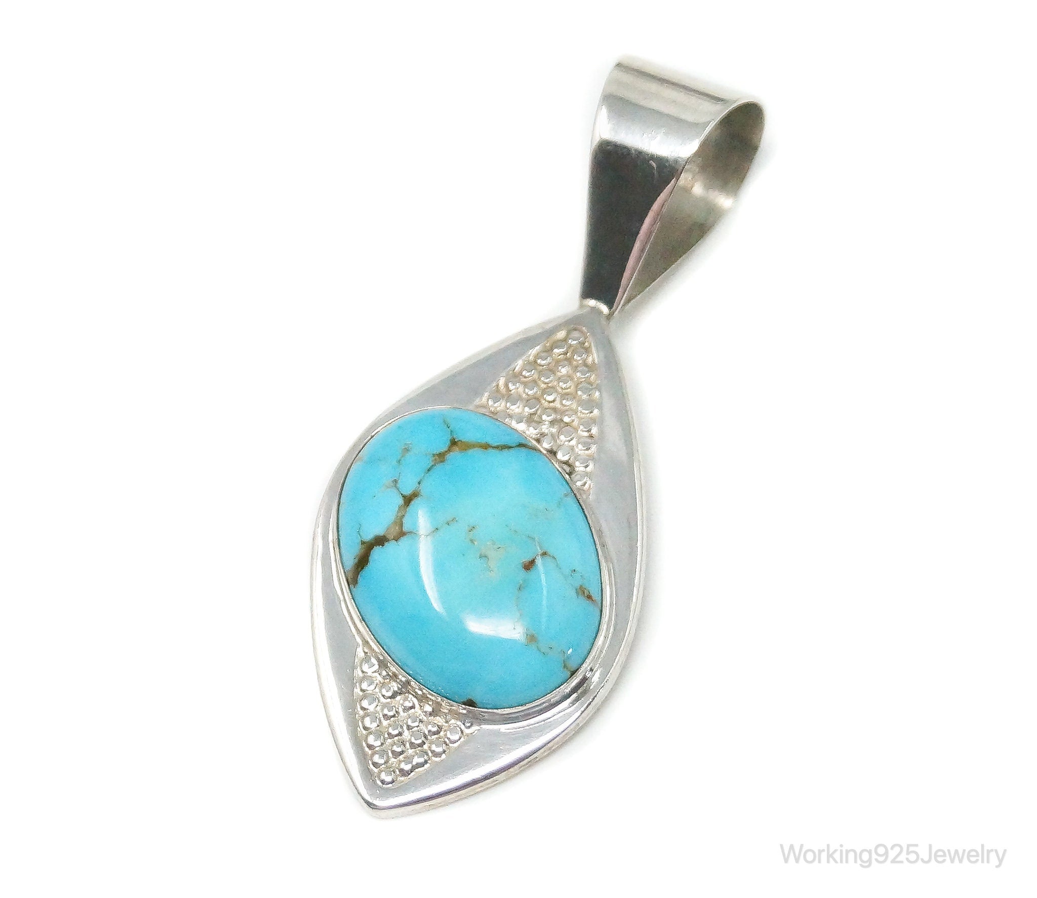 Vintage Desert Rose Trading Co Large Turquoise Sterling Silver Pendant | Jewelry > Necklaces > Pendants | Wiccan Center