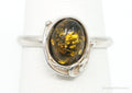 Vintage Yellow Amber Modern Sterling Silver Ring - Size 4.75 | Jewelry > Rings | Wiccan Center