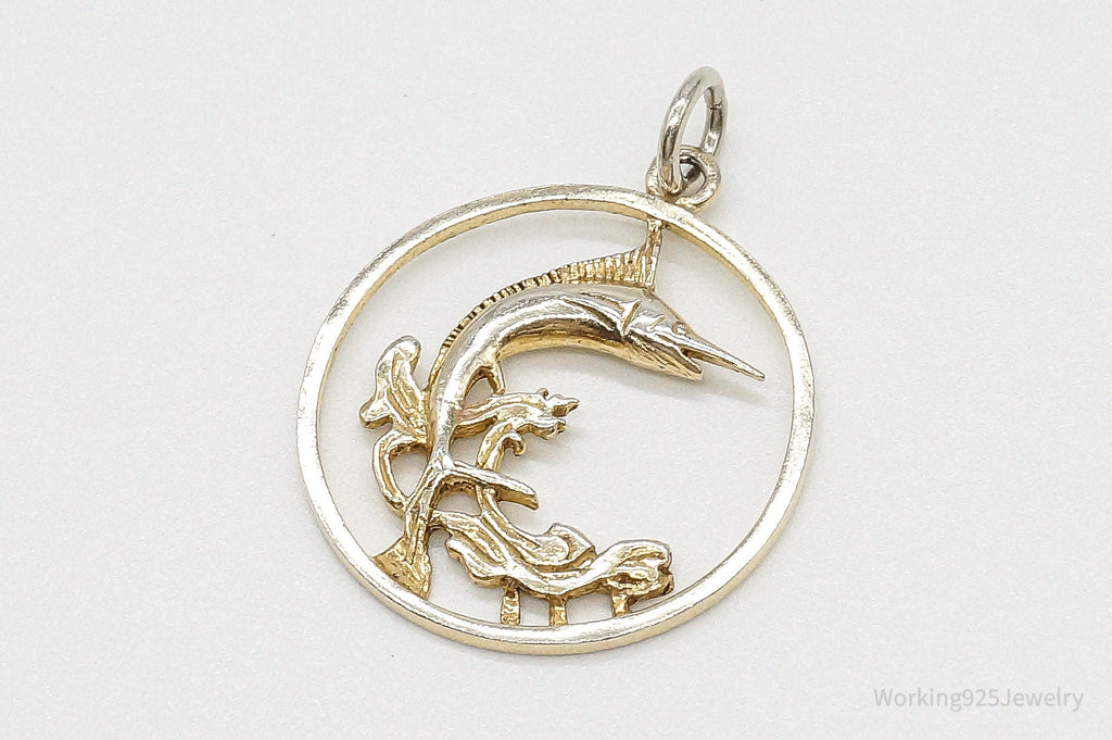 Vintage Large SwordFish Fisherman Sterling Silver Pendant | Jewelry > Necklaces > Pendants | Wiccan Center
