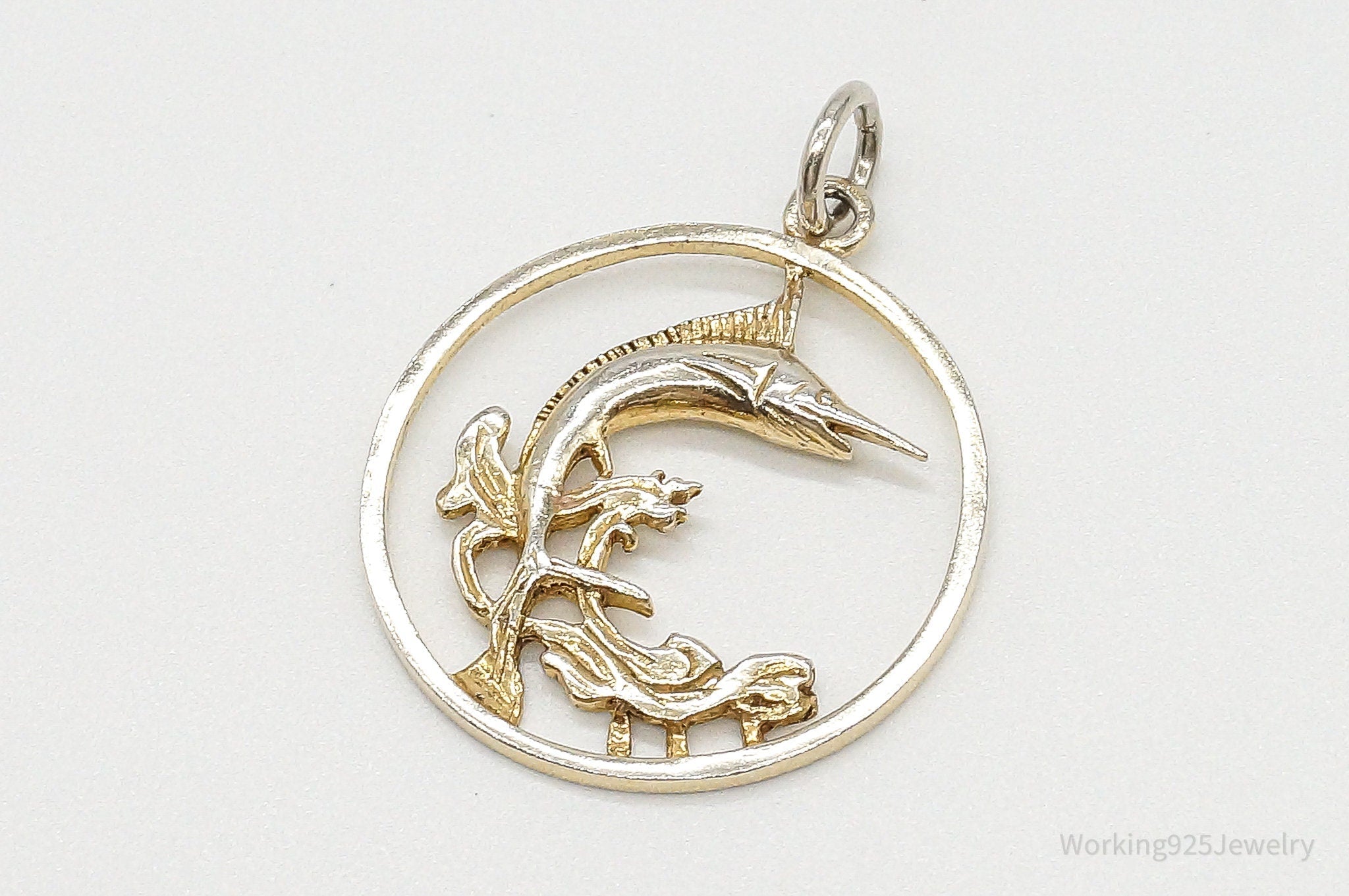 Vintage Large SwordFish Fisherman Sterling Silver Pendant | Jewelry > Necklaces > Pendants | Wiccan Center