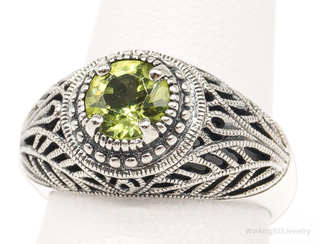 Vintage CNA Peridot Filigree Sterling Silver Ring - Size 6 | Jewelry > Rings | Wiccan Center