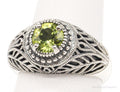 Vintage CNA Peridot Filigree Sterling Silver Ring - Size 6 | Jewelry > Rings | Wiccan Center