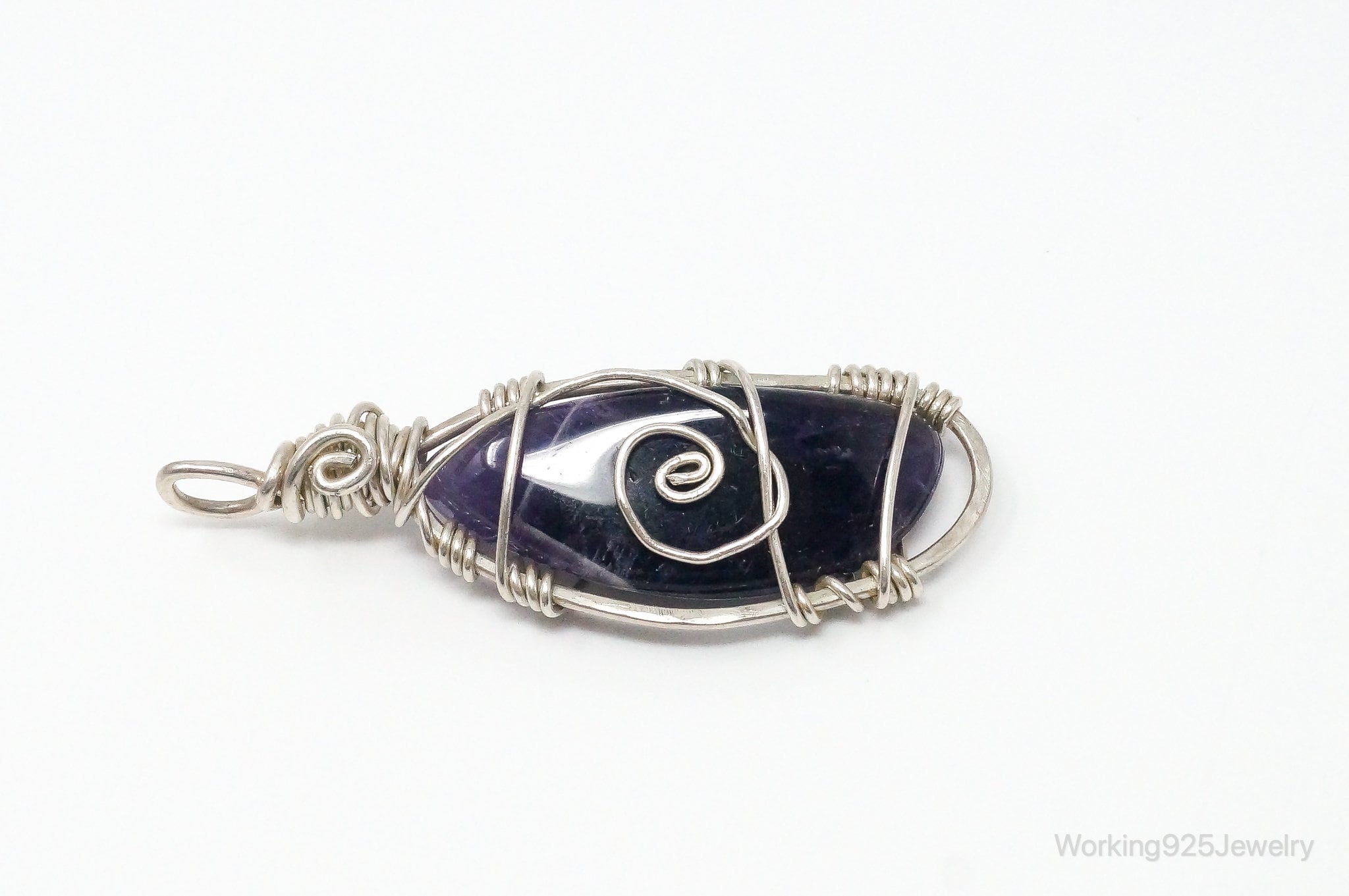 Vintage Large Amethyst Sterling Silver Necklace Pendant | Jewelry > Necklaces > Pendants | Wiccan Center