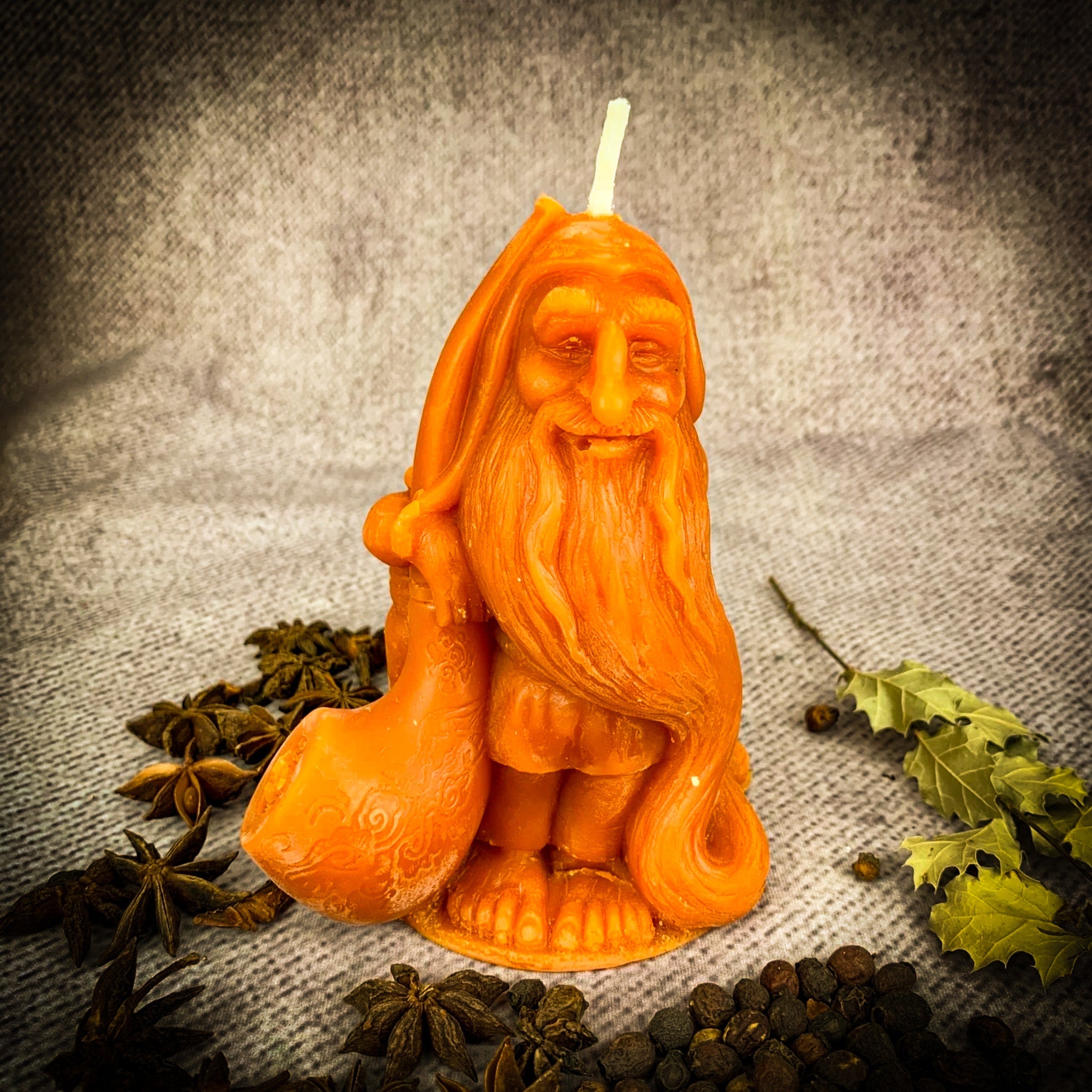 Beeswax Domovyk House Gnome Spell Candle - Home Blessing & Protection | Beeswax Candle | Wiccan Center