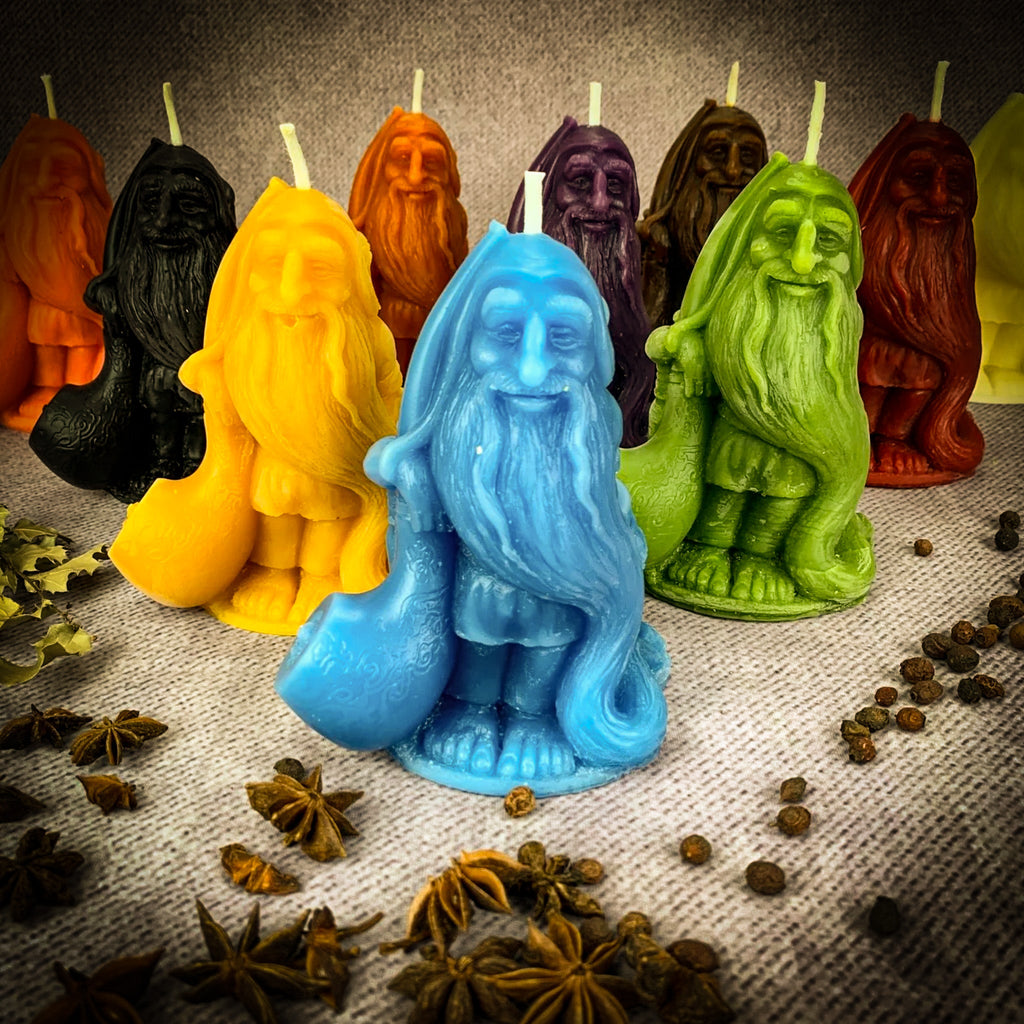Beeswax Domovyk House Gnome Spell Candle - Home Blessing & Protection | Beeswax Candle | Wiccan Center