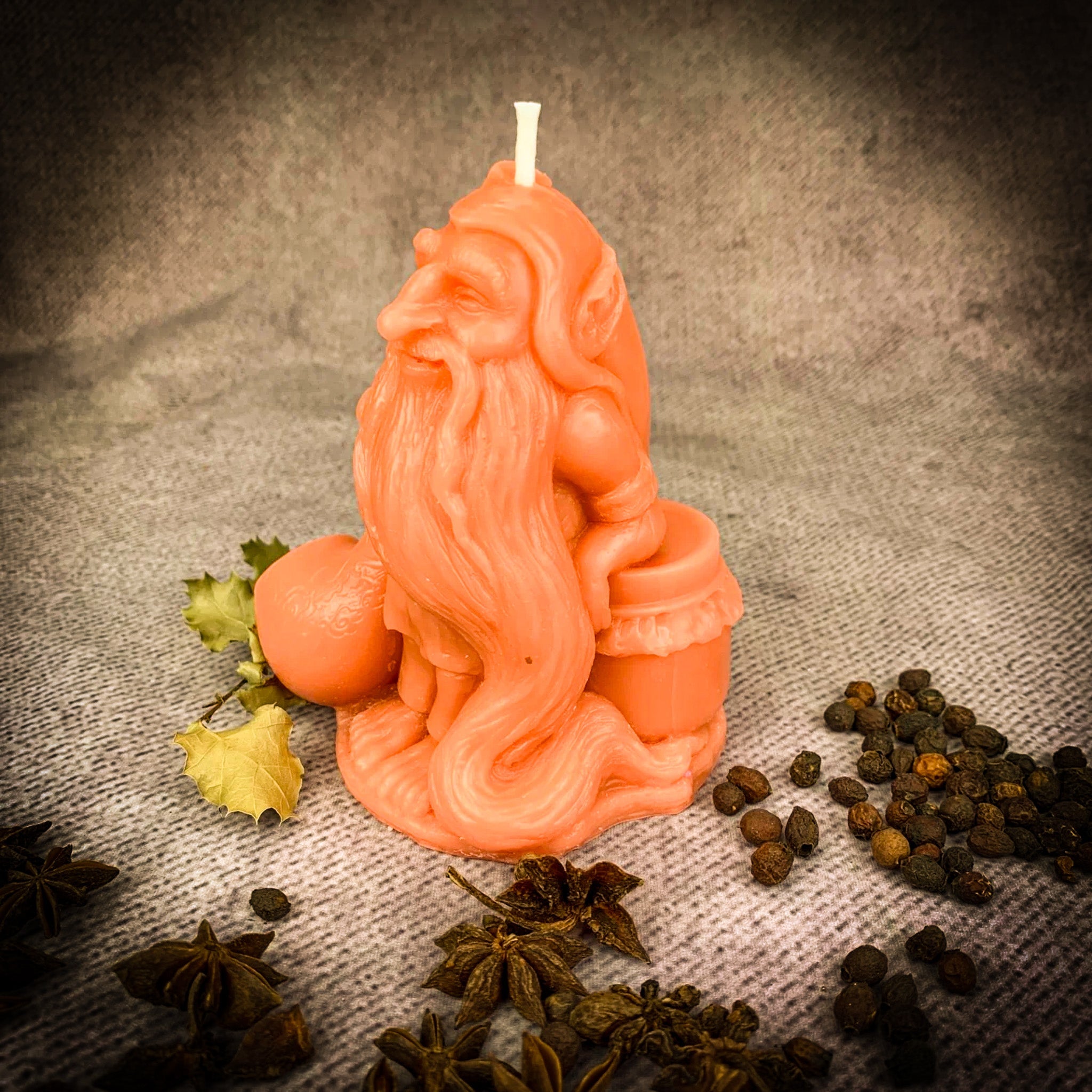 Beeswax Domovyk House Gnome Spell Candle - Home Blessing & Protection | Beeswax Candle | Wiccan Center