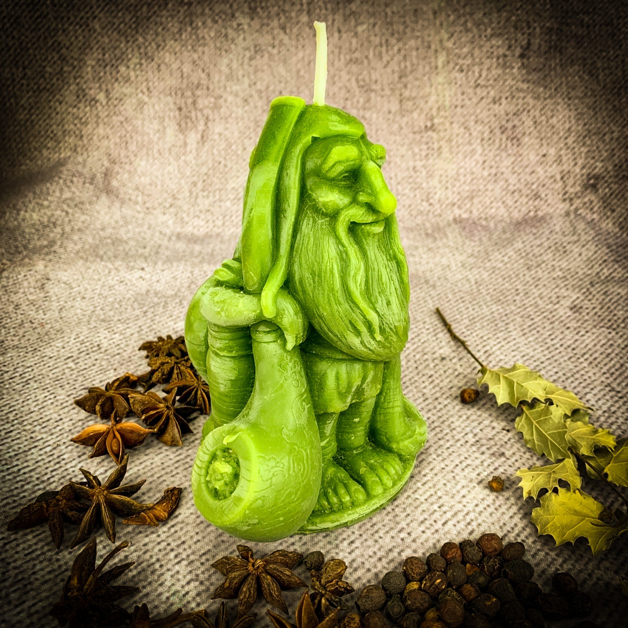 Beeswax Domovyk House Gnome Spell Candle - Home Blessing & Protection | Beeswax Candle | Wiccan Center