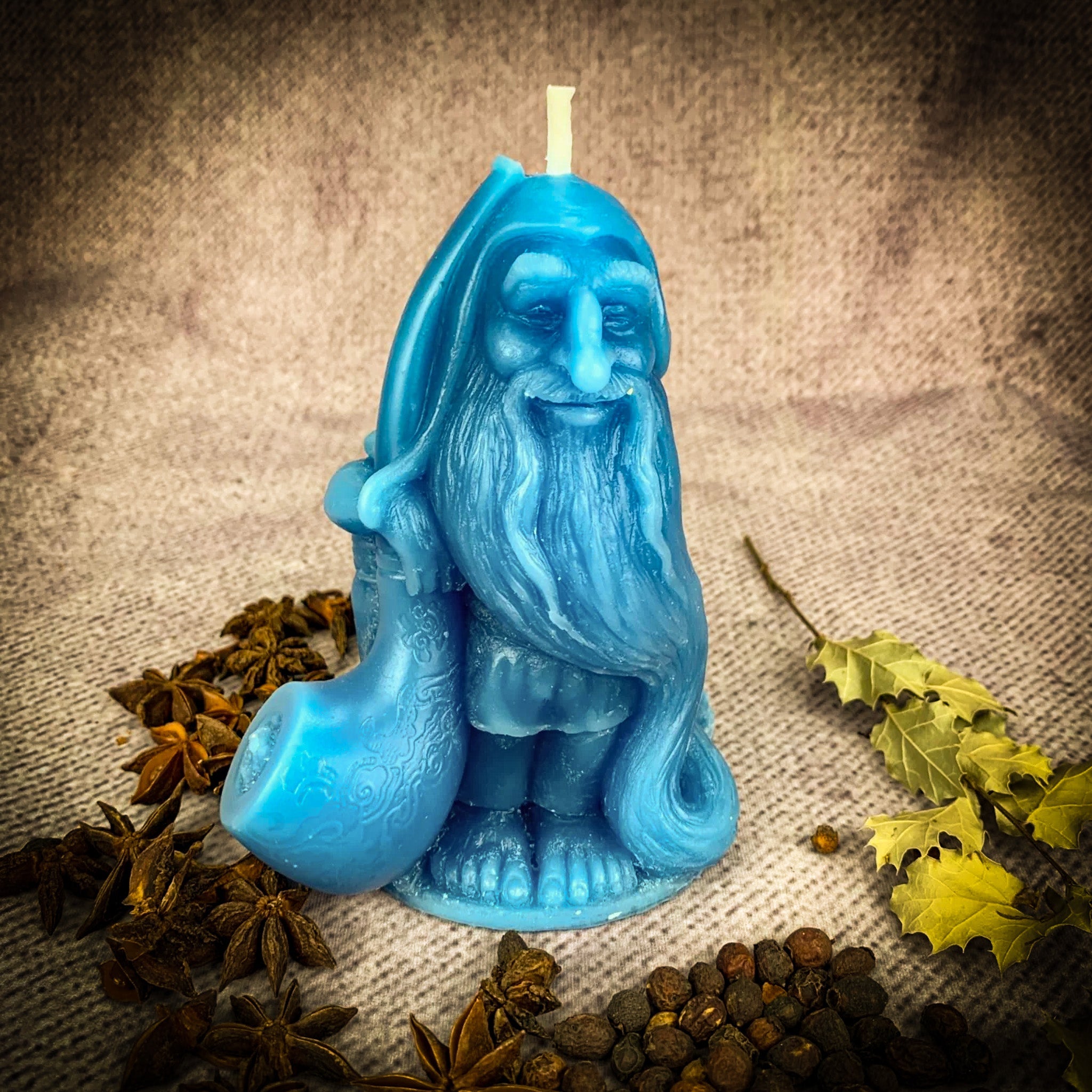 Beeswax Domovyk House Gnome Spell Candle - Home Blessing & Protection | Beeswax Candle | Wiccan Center