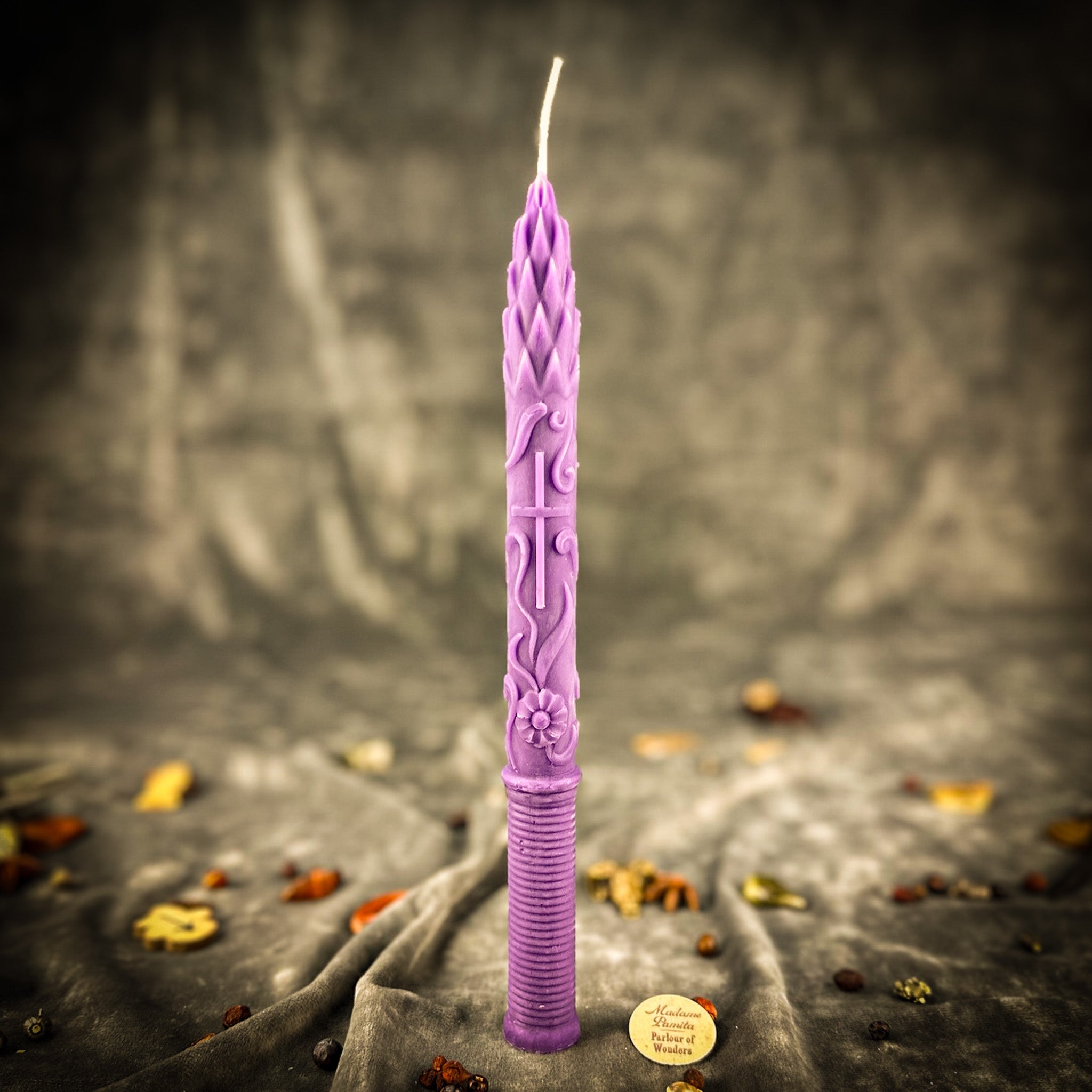 Stritennya Asparagus Candlemas Taper Candle Spell Kit - Renewal & Protection | Candle Spell Kit | Wiccan Center