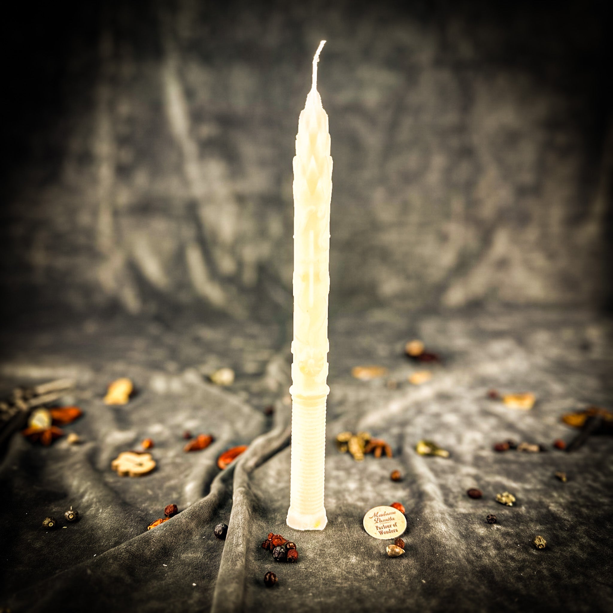 Stritennya Asparagus Candlemas Taper Candle Spell Kit - Renewal & Protection | Candle Spell Kit | Wiccan Center