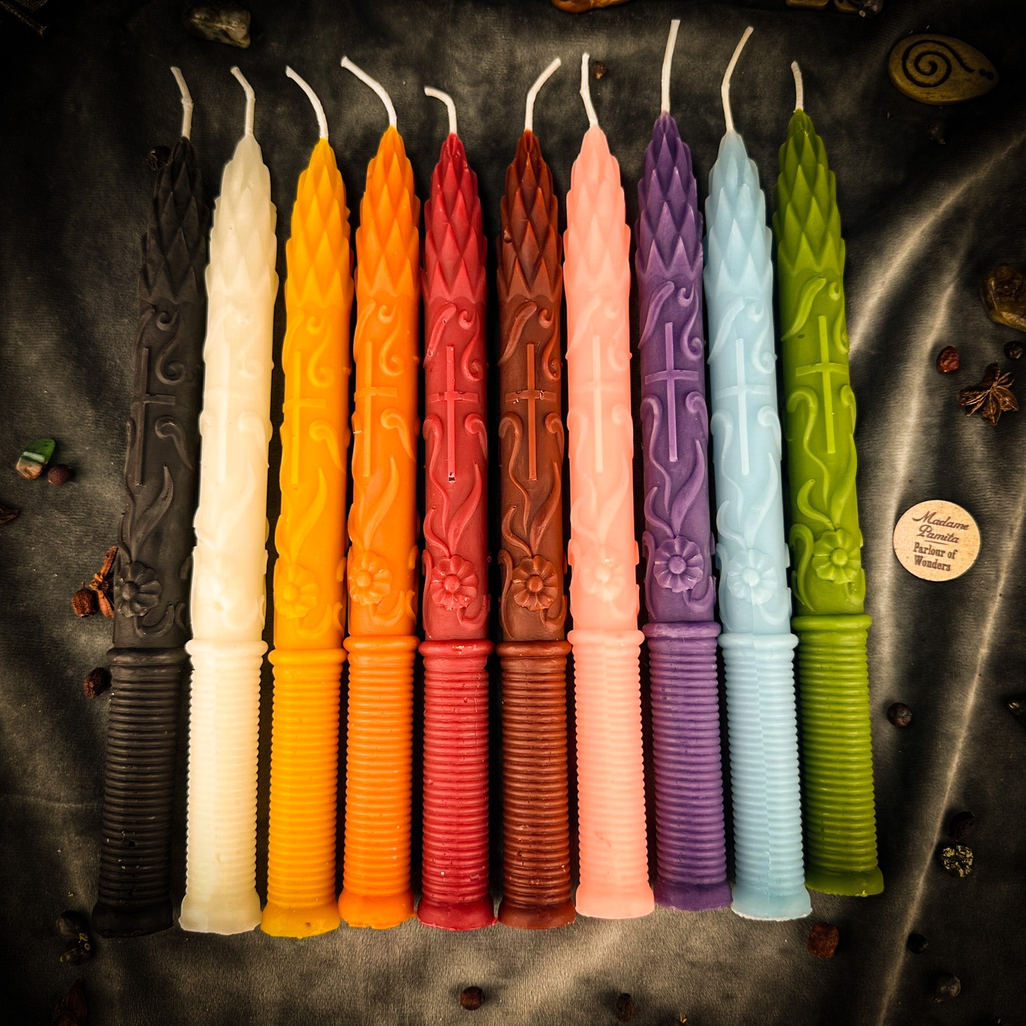 Stritennya Asparagus Candlemas Taper Candle Spell Kit - Renewal & Protection | Candle Spell Kit | Wiccan Center