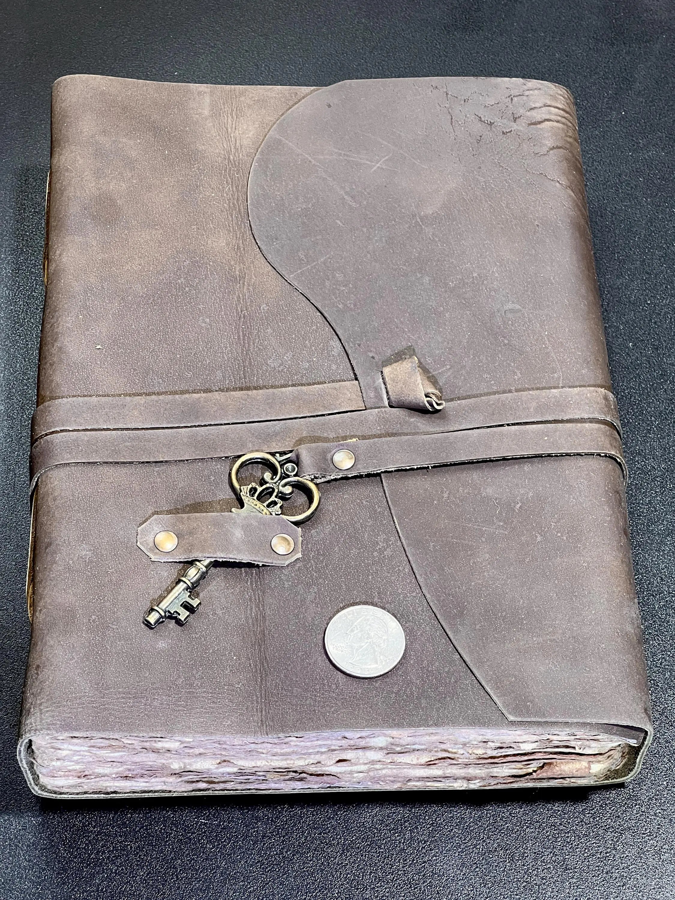 Large Rustic Brown Leather Bound 100 Page Sketchbook Notebook Key Carving Wholesale | Books, Movies & Music > Books > Blank Books > Journals & Notebooks | Wiccan Center