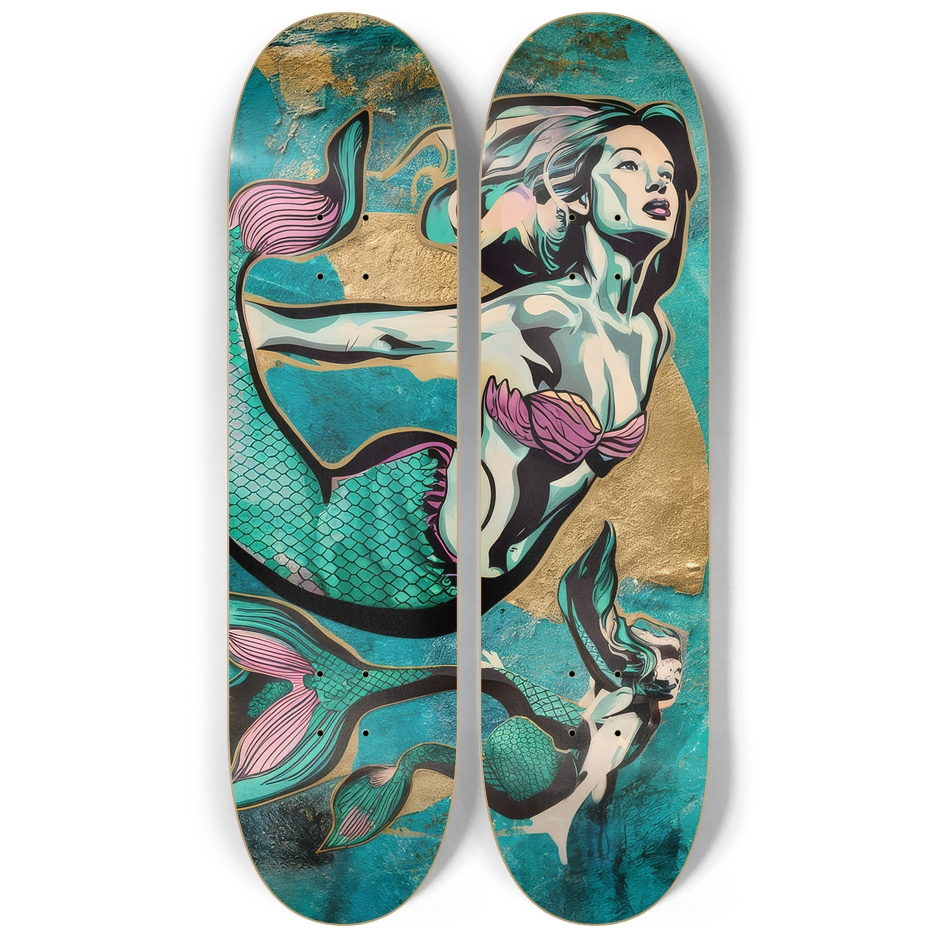 2 Skateboard Series Art - Mermaid Forward | Skateboard | Wiccan Center