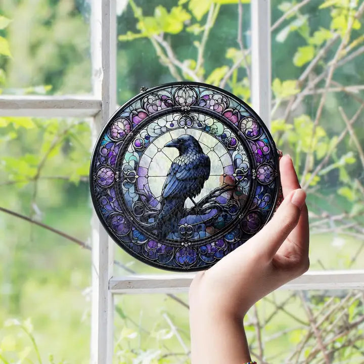 Purple Gothic Raven Suncatcher | Gifts | Wiccan Center
