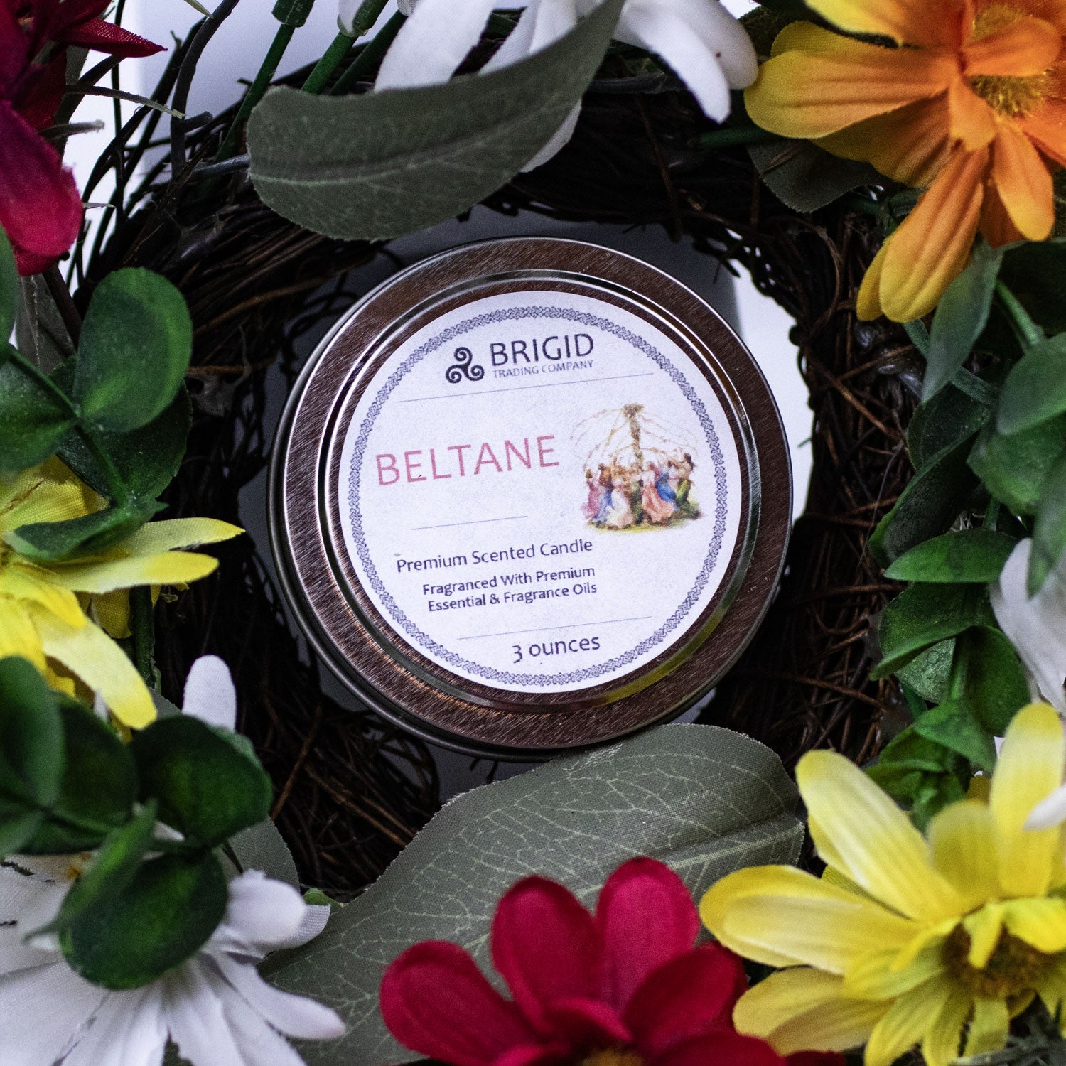 Beltane Soy Wax Candle - Rose, Jasmine, Clary Sage, and Frankincense | Premium Scented Candle | Wiccan Center