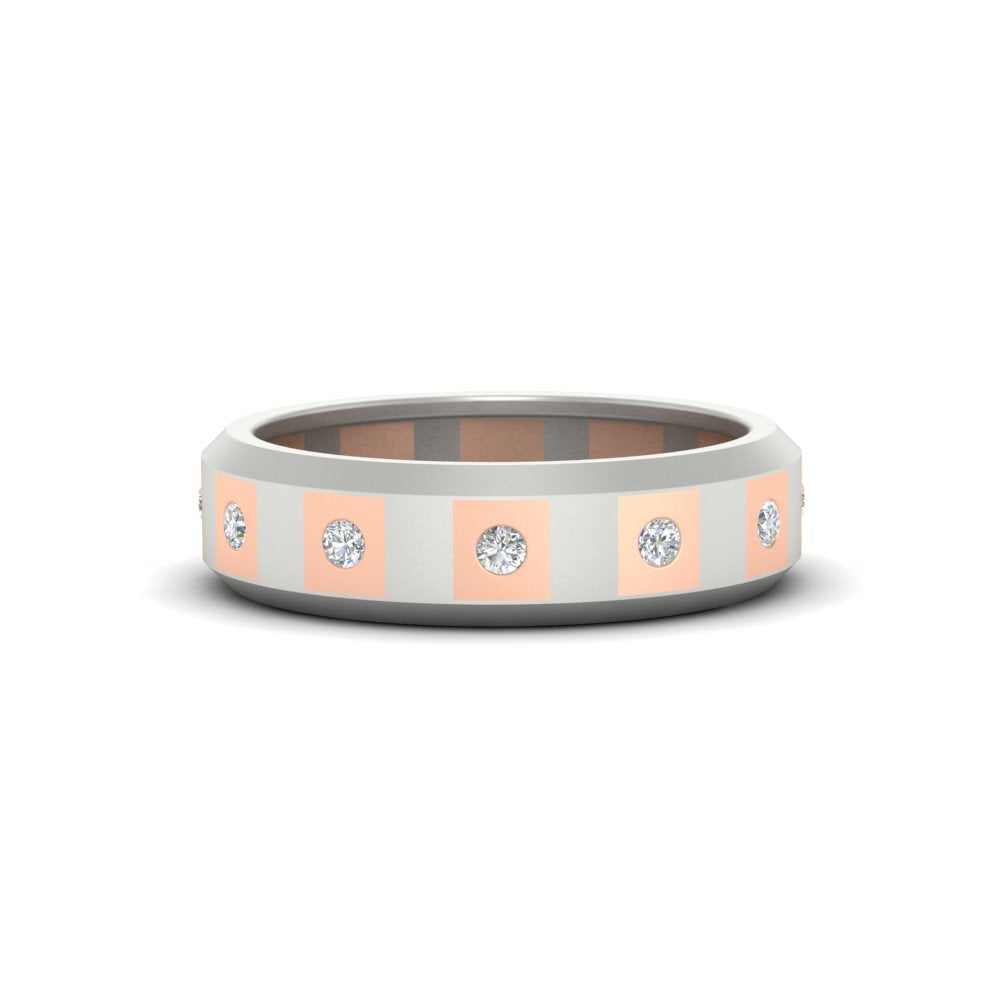 Bezel Round Mens Wedding Ring