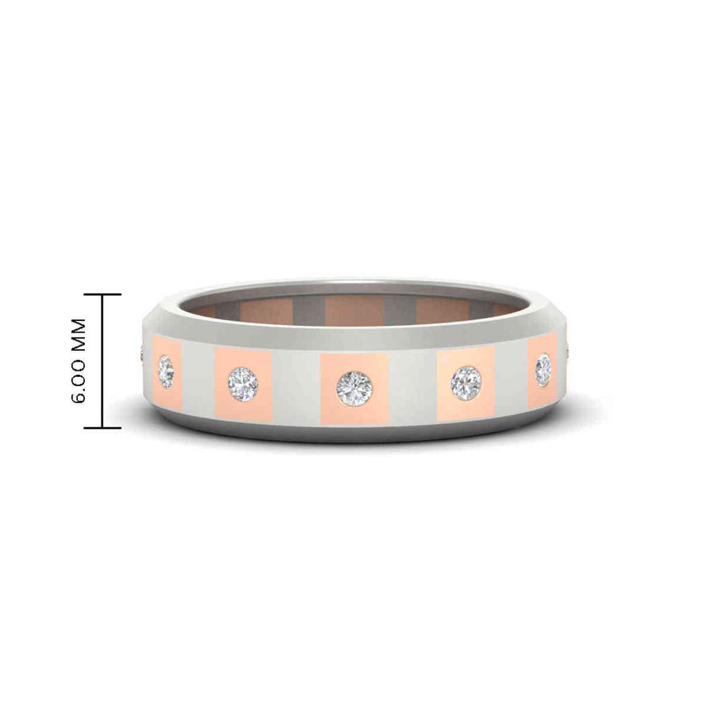 Bezel Round Mens Wedding Ring