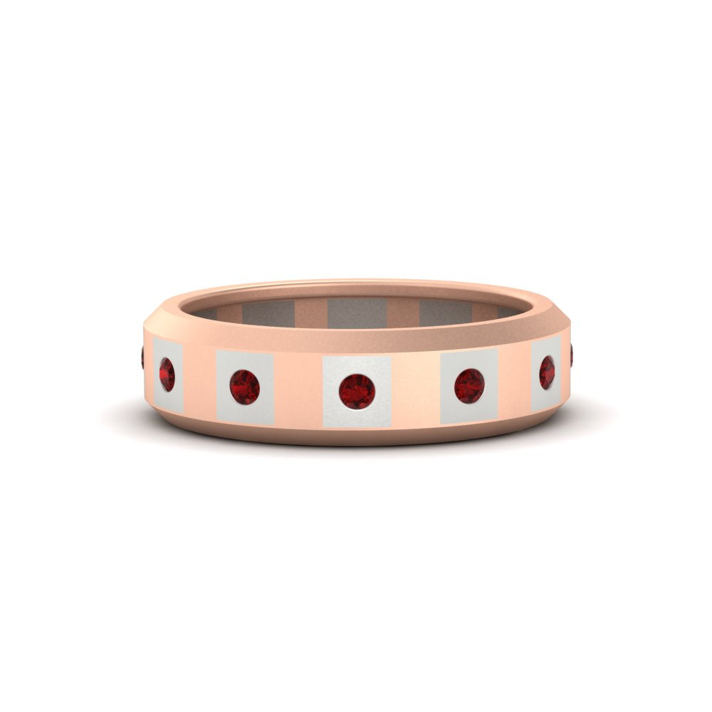 Bezel Round Mens Wedding Ring