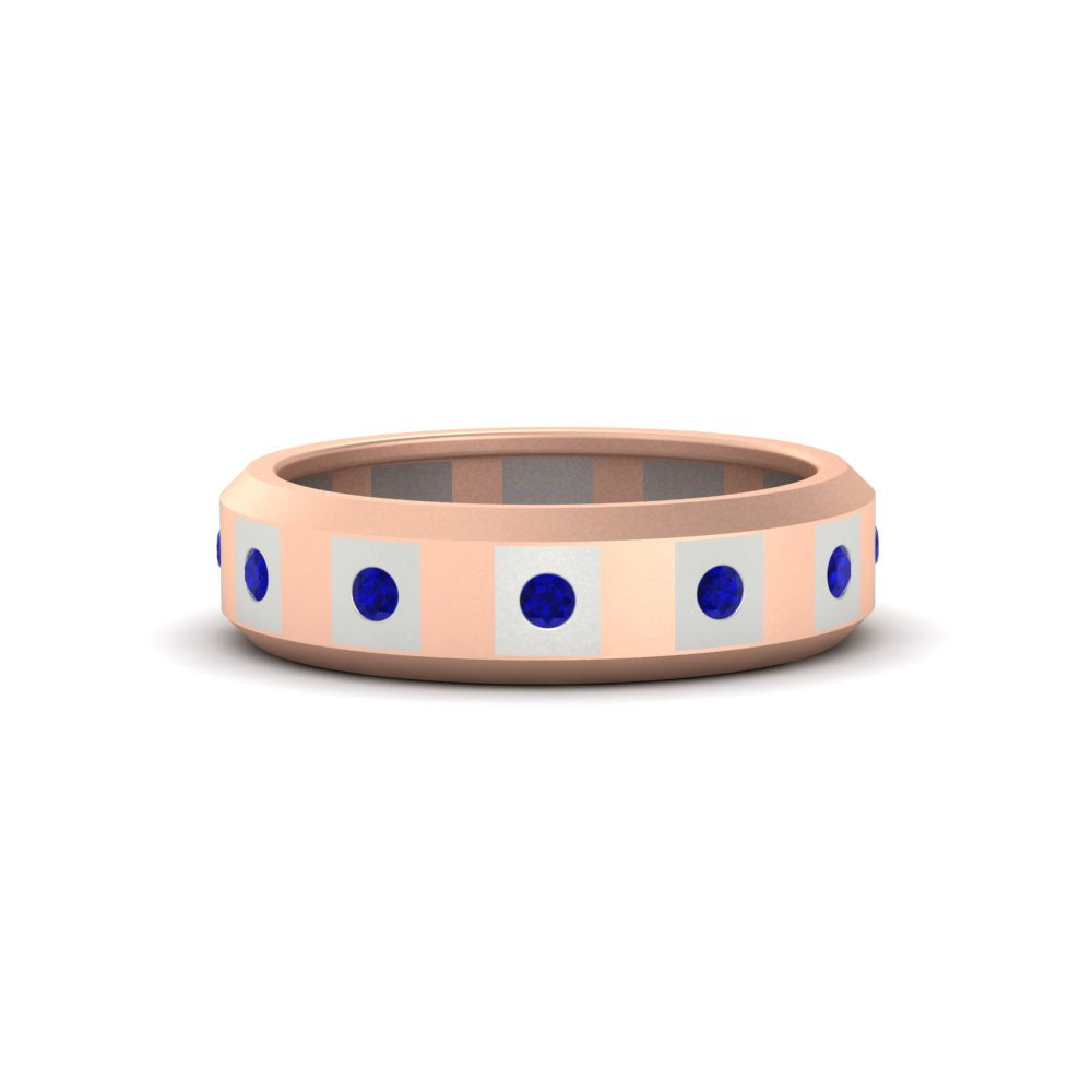 Bezel Round Mens Wedding Ring