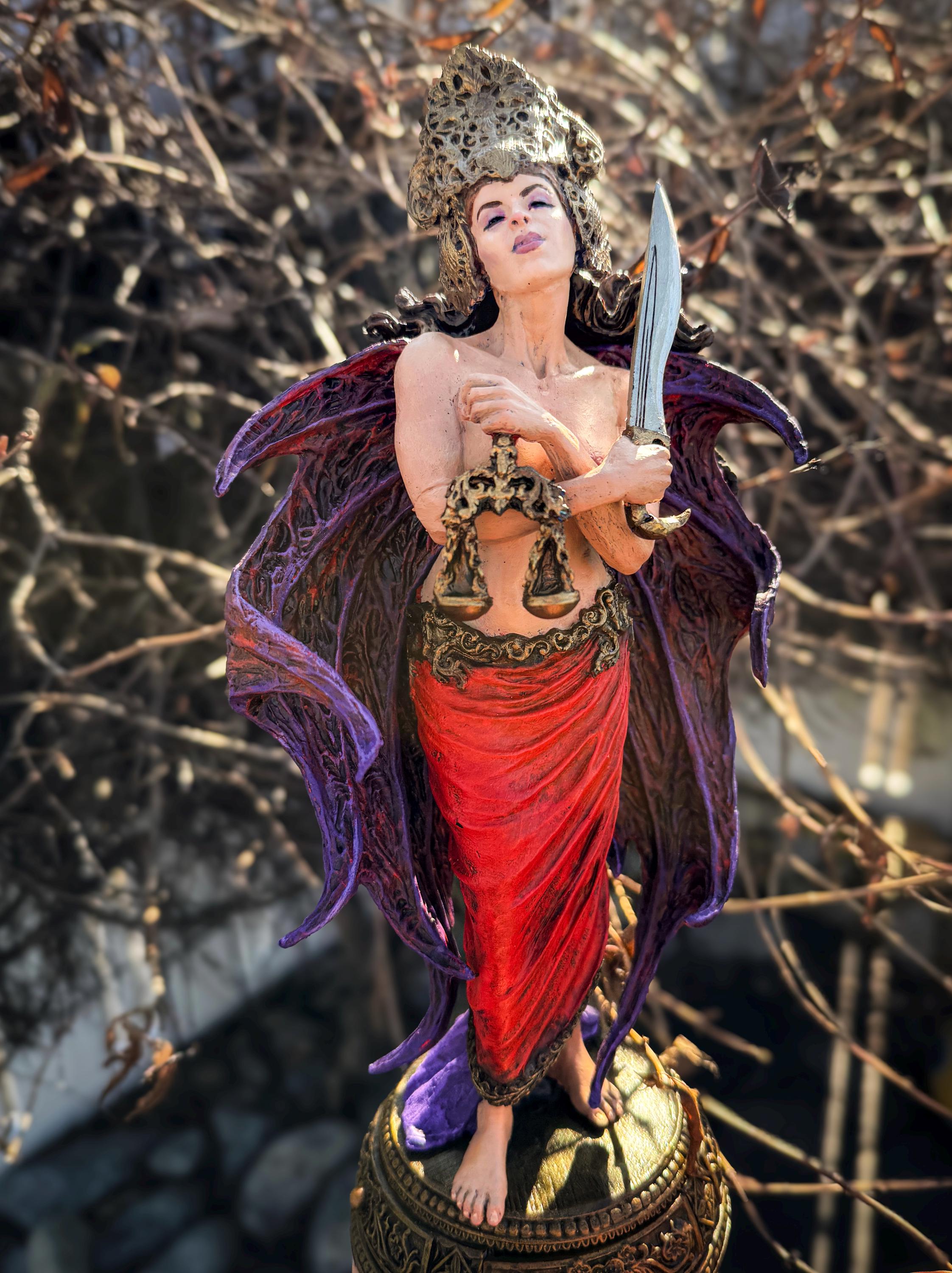 Nemesis/ Themis Statue: Goddess of Justice and Vengeance, Full Color | Mythological Gods Figurine | Myths Statue |Statue for Gothic Decor