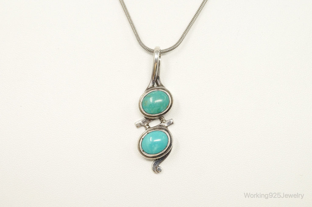 VTG Native American JS Turquoise Sterling Silver Necklace | Jewelry > Necklaces > Pendants | Wiccan Center