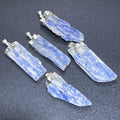 Kyanite and Quartz Crystal Pendant (Silver Plated) Blue Gemstone Jewelry Necklace Supply | Craft Supplies & Tools > Beads, Gems & Cabochons > Charms & Pendants > Pendants | Wiccan Center
