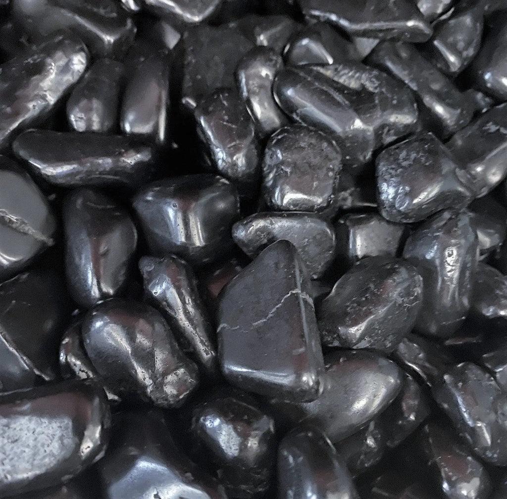 Black Shungite Tumbled Stones Mineral Karelia Russia (By The Piece or Pound) Type 2 Specimen | Home & Living > Home Decor > Home Accents > Rocks & Geodes | Wiccan Center
