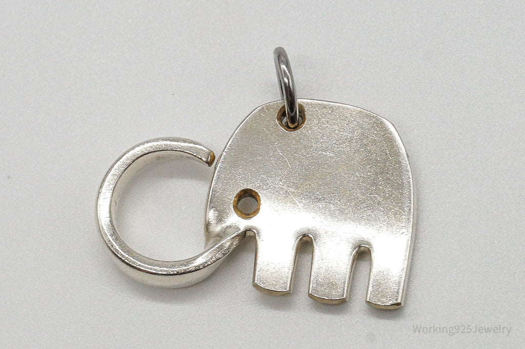 Vintage Elephant Shape Cut Sterling Silver Plated Fork Pendant | Jewelry > Necklaces > Pendants | Wiccan Center