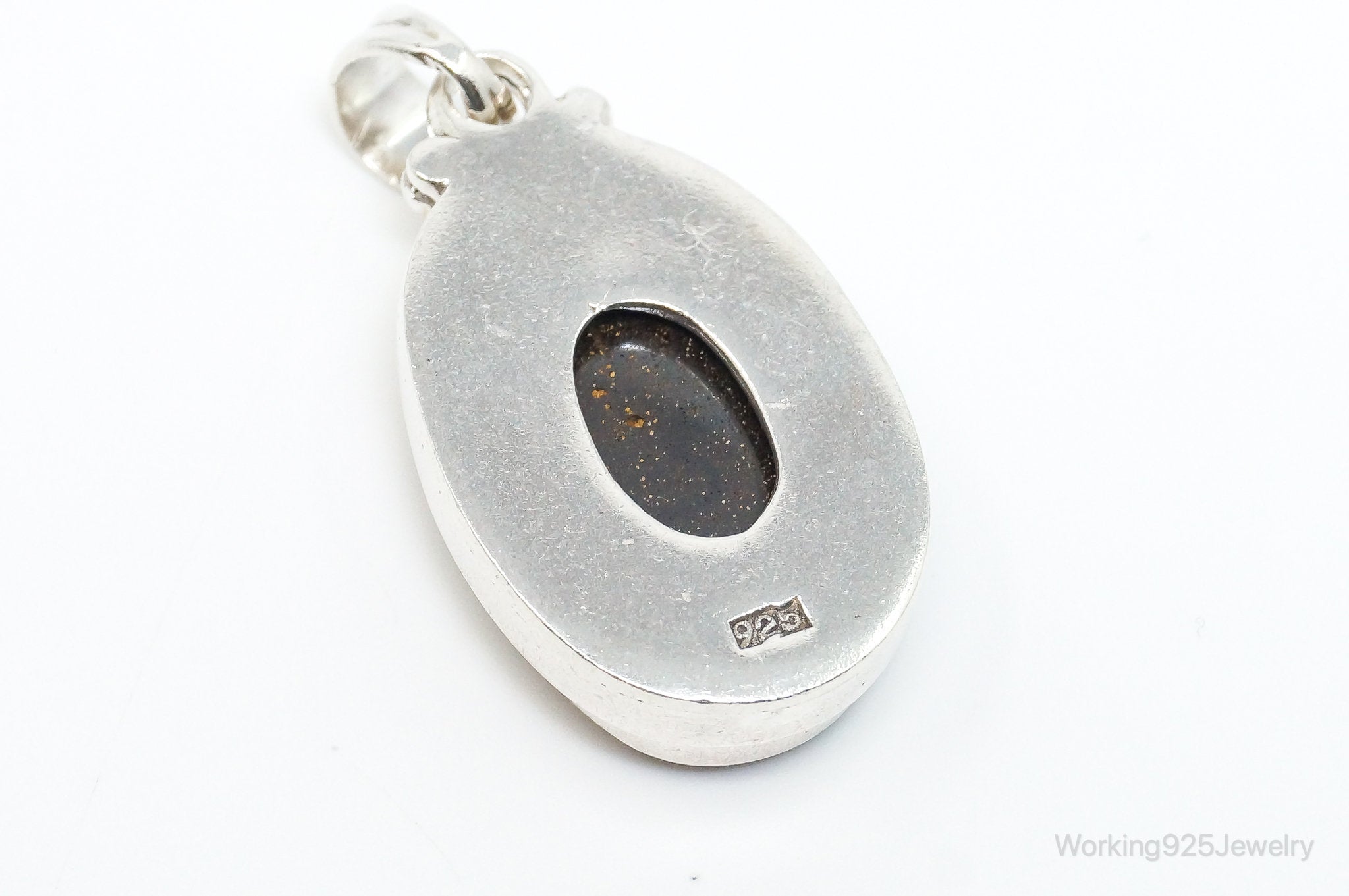Large Vintage Opalized Agate Sterling Silver Necklace Pendant | Jewelry > Necklaces > Pendants | Wiccan Center