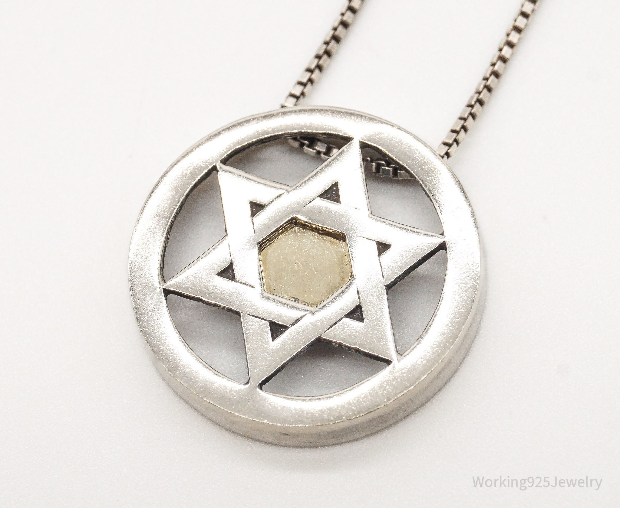 Vintage Star Of David Brass Copper Sterling Silver Necklace | Jewelry > Necklaces > Pendants | Wiccan Center