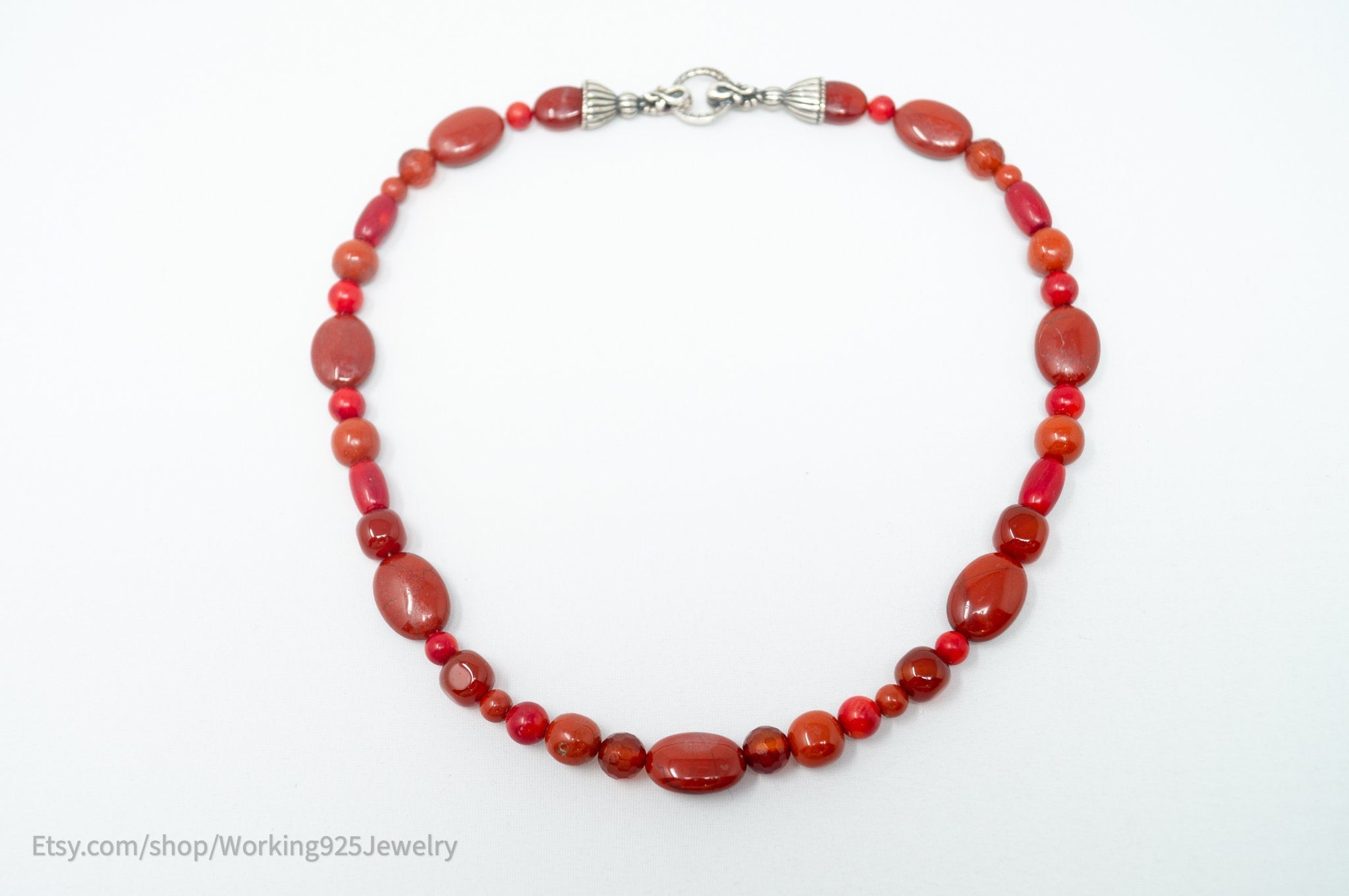 Designer Carolyn Pollack Relios Carnelian Red Jasper Sterling Silver Necklace | Jewelry > Necklaces | Wiccan Center