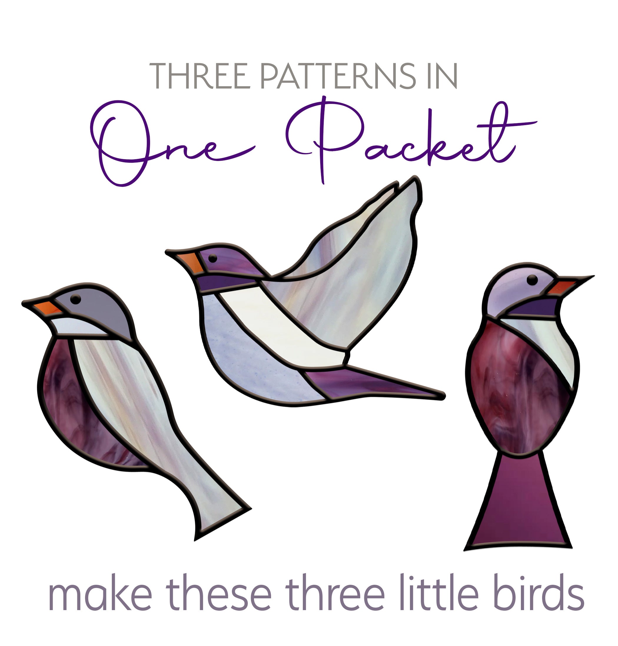 Stained Glass Birds Pattern Pack | Crafting Patterns & Molds | Wiccan Center