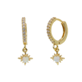 Opal Star Charm Earrings