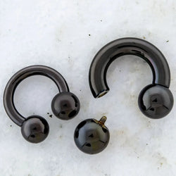 2G-8G Black Internally Threaded Horseshoes | Body Jewelry | Wiccan Center
