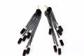 Black Chain Bead Dangle Earrings Long Tassel Drop Light | Earrings | Wiccan Center