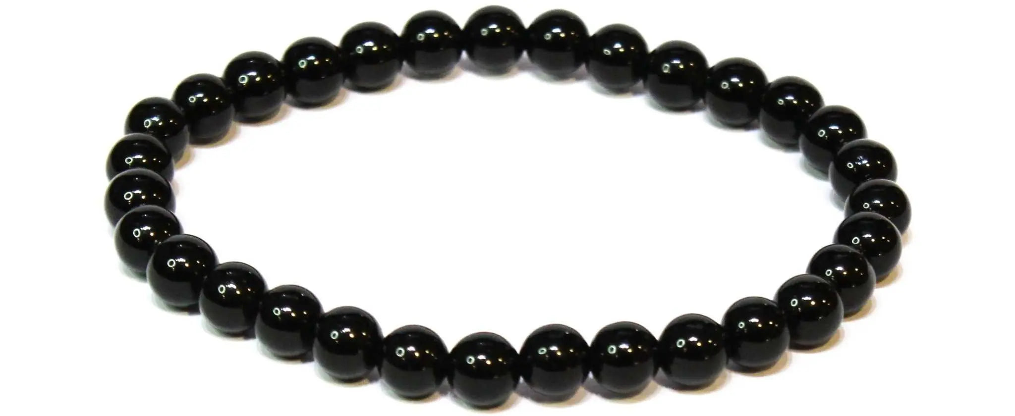Black Obsidian Round Bead Bracelet - Strong Protection | Bracelets | Wiccan Center