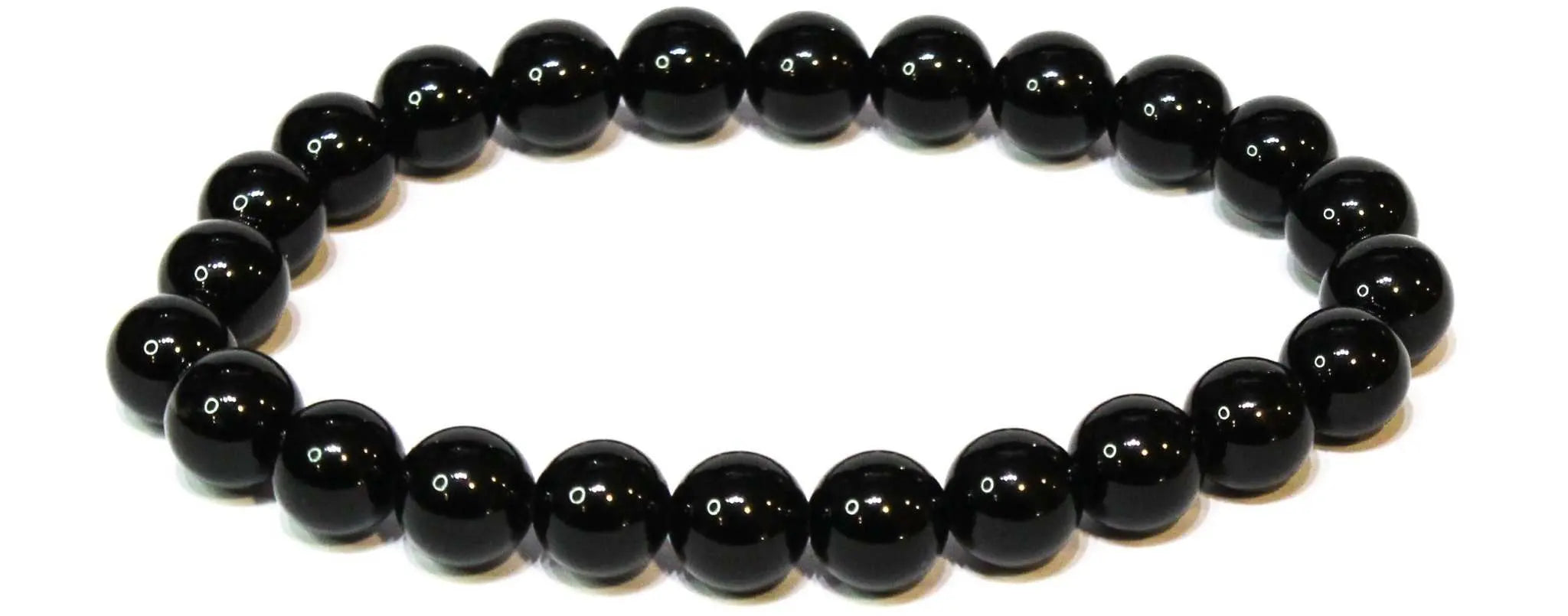 Black Obsidian Round Bead Bracelet - Strong Protection | Bracelets | Wiccan Center