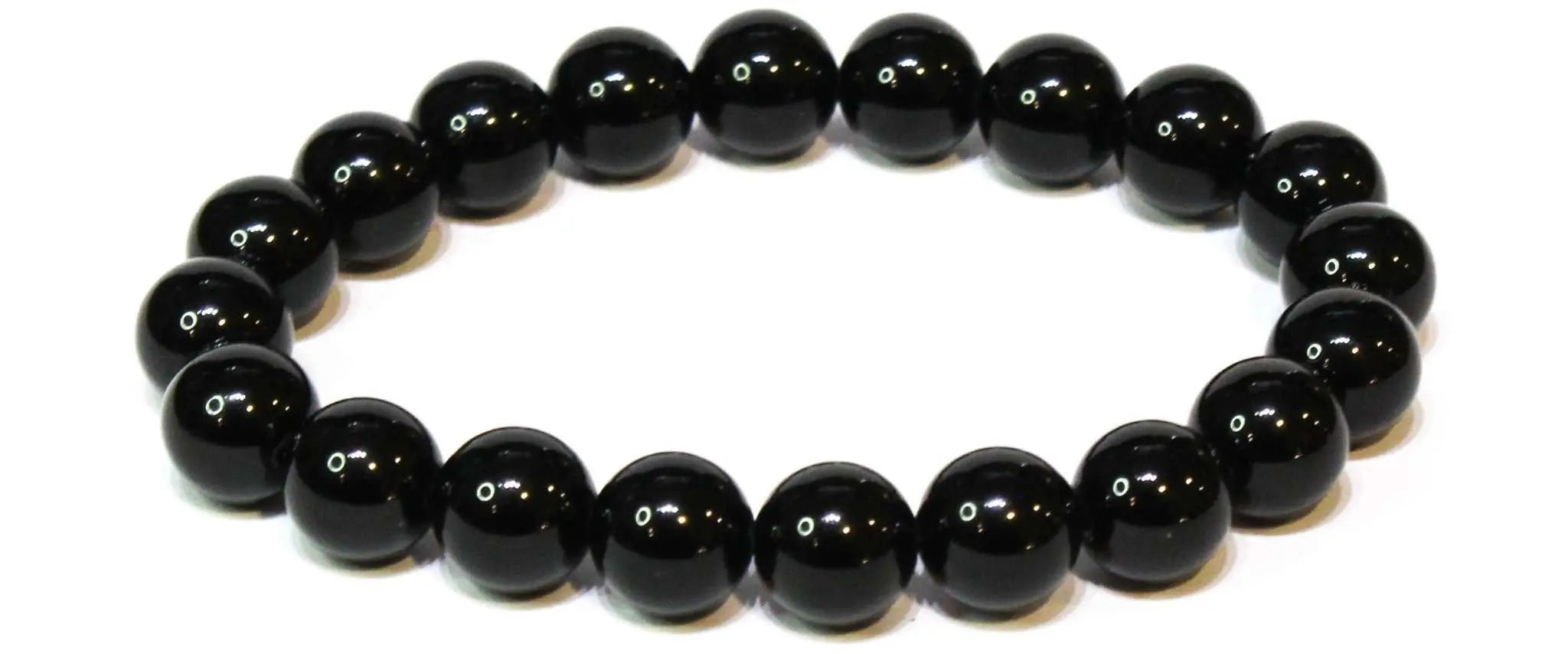 Black Obsidian Round Bead Bracelet - Strong Protection | Bracelets | Wiccan Center