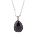 Black Onyx and Sterling Silver Teardrop Pendant Necklace | Necklaces | Wiccan Center