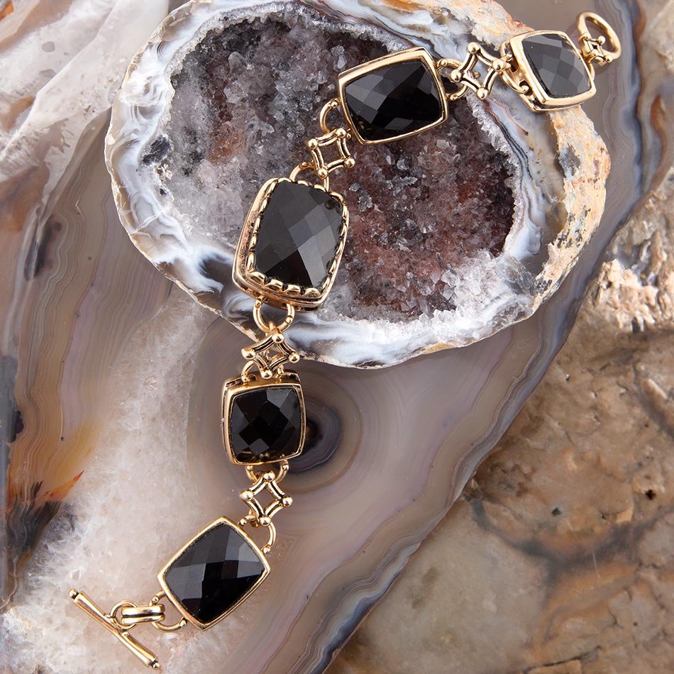 Black Onyx Golden Link Bracelet | Bracelets | Wiccan Center